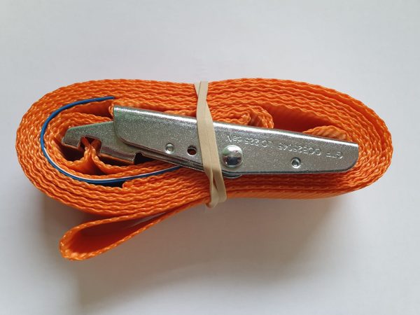 Orange strap with zinc plated buckle